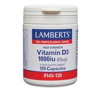 Lamberts Vitamina D3 1000 UI (25 µg) | 120 Cápsulas | Una al Día | Colecalciferol en Aceite de Girasol | Calidad Farmacéutica GMP