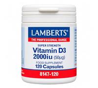 Lamberts Vitamina D3 2000 UI (50 µg) - 120 Cápsulas - Mantenimiento de Huesos y Dientes - Función Muscular y Sistema Inmunitario - Apto para Vegetarianos