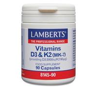 Lamberts Vitamina D3 2000 UI + K2 MK-7 | Apoyo a Huesos e Inmunidad | Alta Biodisponibilidad | 90 Cápsulas | Una al Día | Calidad Farmacéutica GMP