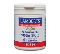 Lamberts Vitamina D3 Vegana 1000 UI (25 µg) | Origen Algal | Sistema Inmunitario, Huesos y Músculos | 90 Cápsulas | 90 Días de Suministro | Calidad Farmacéutica GMP