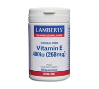 Lamberts Vitamina E Natural 400 UI | 268 mg de d-Alfa Tocoferol | Procedente de Aceite Vegetal | Cápsulas Vegetales | 180 Cápsulas | Calidad Farmacéutica GMP