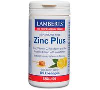 Lamberts Zinc Plus Pastillas | Zinc con Vitamina C, Propóleo y Riboflavina | Sabor Natural Miel y Limón | 100 Pastillas para Chupar | Calidad Farmacéutica GMP