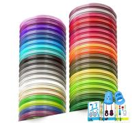 Lambluefly Filamentos Lapiz 3D PLA,40 Colores,5M Cada Uno,Total 200M,Filamento Boligrafo con Dedos de Silicona y Plantilla, 1,75 mm 3D Filamento PLA para Bolígrafo 3D son Adecuados para MYNT3D,SCRIB3D