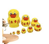 Lambo 10 muñecas apilables de madera rusa, Matrioshka, muñecas apilables rusas de pato amarillo, juguetes divertidos para niños matrioshka muñecas apilables rusas