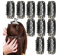 Lambo Chunni Clips con seguridad | Clip de extensión de pelo de acero inoxidable resistente con 6 dientes | Clips de extensión, pinzas para el pelo para extensiones de clip, pinzas para peluca