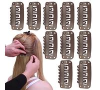 Lambo Chunni Clips con seguridad - Clip de extensión de pelo de acero inoxidable resistente con 6 dientes | Chunni Dupatta Clip con seguridad, Pinzas para peluca para asegurar la
