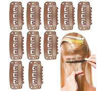 Lambo Chunni Clips con seguridad - Lote de 10 clips de peluca de 6 dientes para asegurar la peluca sin costuras - Clips de extensión, pinzas para el pelo para extensiones de clip, pinzas