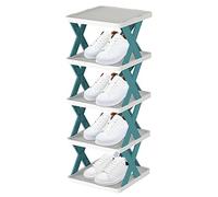 Lambo - Estante de zapatos plegable de color brillante de 5 niveles para armario, estante de zapatos independiente para espacios pequeños, pequeño zapatero para armario