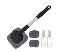 Lambo Herramienta de limpieza de ventanas de coche, herramienta de limpieza de parabrisas, herramienta de limpieza de parabrisas con botella de spray, almohadillas de microfibra, herramienta de