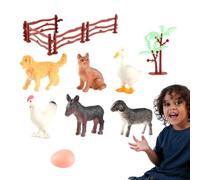 Lambo Pequeños Juguetes de Animales de Granja,Figuras educativas de Animales Figuras de Pollo, Pato, Gato, Perro, Burro para Centros de Mesa Ranch, Juguete Coleccionable