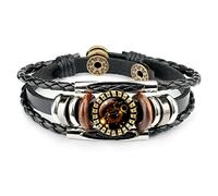 Lambo Pulsera Zodiaca, 12 cadenas de muñeca constelación, accesorios de joyería con hebilla elástica tejida a mano, ajustables para hombres, diferentes situaciones y decoraciones