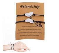 Lambo - Pulseras de mariposa y deseo ajustables, regalos de amistad con mariposas, regalo de amistad para cumpleaños de un amigo, día y Navidad