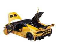 Lamborghini Hurac n GT ""LB-Silhouette Works"" amarillo metalizado con capota negra, maqueta a 1/18 de Autoart