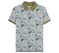 Lambretta Camisa polo retro de tres botones para hombre de la marca Paisley, Caqui, azul marino, Large