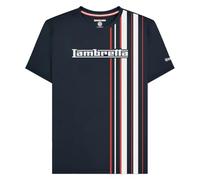 Lambretta Camiseta de cuello redondo con logotipo a rayas para hombre, XL