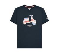 Lambretta Camiseta de cuello redondo para hombre con diseño de la bandera británica, azul marino, XXL