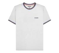 Lambretta Camiseta de rayas para hombre, Blanco / Azul Marino, L