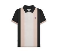 Lambretta Camiseta Polo Casual con Panel Vintage para Hombre Camisa Top Camiseta, Negro, Large