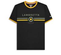 Lambretta Camiseta Ringer para hombre, Negro, 4XL