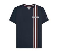 Lambretta Camisetas retro con logotipo de rayas para hombre, azul marino, XXL