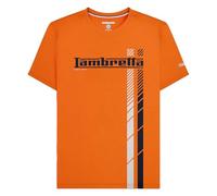 Lambretta Camisetas retro de rayas de carreras para hombre, naranja, L