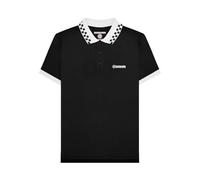 Lambretta Polo con cuello a cuadros para hombre, Negro, XXL