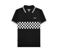 Lambretta - Polo de caballero tono único, Negro, XXL