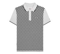 Lambretta Polo de cuadros para hombre, blanco/negro, L