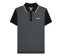 Lambretta Polo de cuadros para hombre, Negro, M
