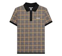 Lambretta Polo de manga corta a cuadros grandes para hombre, Gris Acero, L