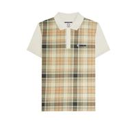 Lambretta Polo de manga corta con estampado a cuadros para hombre, Tofu, XXL