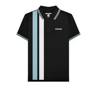 Lambretta Polo de manga corta con rayas verticales para hombre, Negro, XL