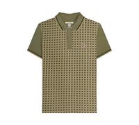 Lambretta Polo de manga corta para hombre con pata de gallo, caqui, 4XL