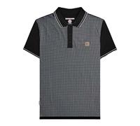Lambretta Polo de manga corta para hombre con pata de gallo, Negro/Hierro, 4XL