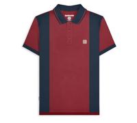 Lambretta Polo de manga corta retro para hombre, Borgoña y azul, XL