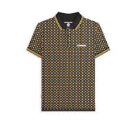 Lambretta Polo retro geométrico de manga corta para hombre 7164 - Negro, Negro, 3XL