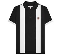 Lambretta - Polo vintage para hombre, negro/blanco, L