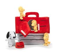 Lambs & Ivy Casa de perro interactiva clásica de Snoopy con 5 juguetes de animales de peluche