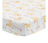 Lambs & Ivy Disney Baby Storytime Pooh - Sábana bajera ajustable para cuna (100% algodón), color blanco