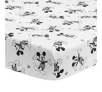 Lambs & Ivy Magical Mickey Mouse - Sábana bajera ajustable para cuna (algodón), color blanco