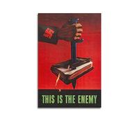 LAMCHAM Póster vintage de propaganda de la Segunda Guerra Mundial, cubierta de arte vintage, decoración de habitación, póster de lienzo para dormitorio, 30 x 45 cm, estilo sin marco