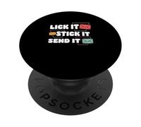 Lame It Stick It Send It Divertido cartero Trabajador del Servicio Postal PopSockets PopGrip Adhesivo