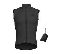 LAMEDA Chaleco Ciclismo Hombre para Hombre Mujer Ligero Secado Rápido Transpirable Chaqueta Deportiva Sin Mangas Cortaviento MTB Verano Negro-XXL