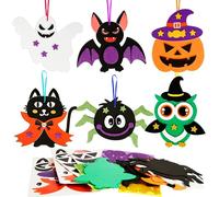 LAMEK 12 Pcs Créations Artisanales Créatifs Halloween Loisirs Créatifs Enfants Activité Manuelle pour Enfant d'halloween Loisir Créatif Fête Jeux DIY Décoration Suspendue Anniversaire Thème Party