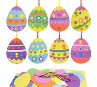 LAMEK 18 Kits de Manualidades de Huevo para Niños Pascua Decoración Creativas Elaboración de Juego con Piezas de Espuma Mix & Match Decoración Colgante para Pascua Primavera Cumpleaños