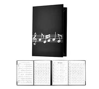 LAMEK 4 caras Carpeta Partituras de Plegable Carpeta de música Negra Soporte de Partituras Carpeta de Archivos de Música Impermeable Carpeta de Presentación de Partituras para Piano Guitarra Violín