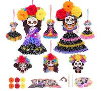 LAMEK 8pcs Halloween DIY Poke Art Kit EVA Poke-in Actividad Manual Día de los Muertos Ocio Creativo para Niña Niño Idea de Regalo de Cumpleaños Carnaval