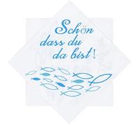 LAMEK Juego de servilletas desechables de 40 unidades, juego de servilletas de 33 x 33 cm, diseño de peces, papel de 2 capas, ideal para ocasiones festivas