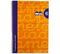 Cuaderno Espiral LAMELA Folio 80H Cuadrovía 4 mm. Tapa Extradura Naranja