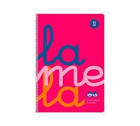 Bloc LAMELA Folio 80 Hojas 90 g. Tapa Plástico Cuadrovía 3 mm. Color Rosa